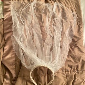 Beaded headband for Communion or Flower girl, 24 inch veil